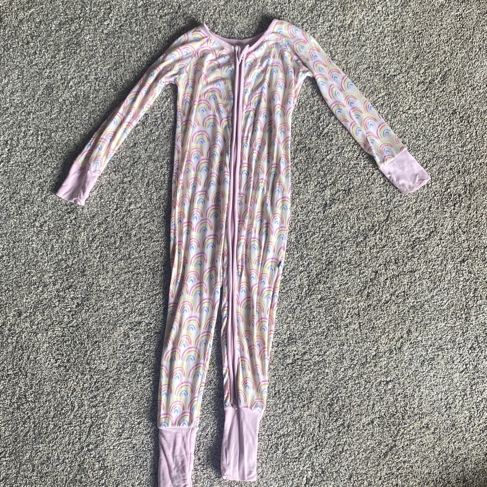 Little Sleepies 18-24 month Girls' Rainbow Print One-Piece Pajama - Pink